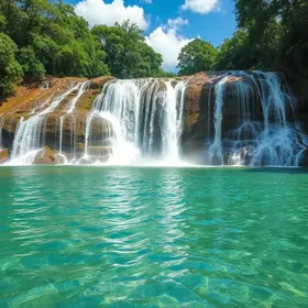 cachoeira de águas cristalinas